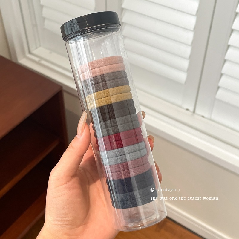 Otoño e invierno, lazo redondo para el cabello enlatado, funda de cuero para el cabello, cuerda para la cabeza, banda elástica circular de alta calidad para mujer, no daña la cuerda para el cabello