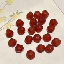 红玛瑙唐八棱配珠散珠文玩手串手链配件项链隔珠DIY595