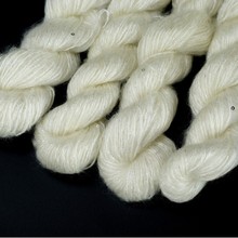 亮丝亮片白厂丝珠片真丝马海毛手染线白胚毛线专用线胚手染线材