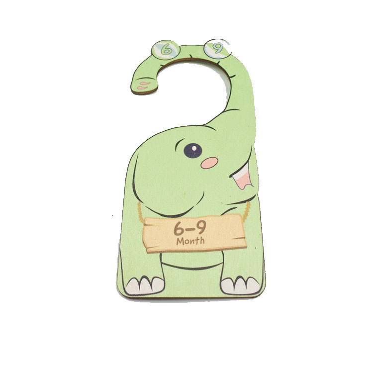 Animales de madera dibujos animados impresión doble cara armario de bebés ropa divisoria de madera creativa para el hogar colgante de madera