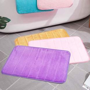 Coral Velvet Floor Mat, Memory Foam Slow Rebound Carpet, Bedroom Entrance Door Mat, Bathroom Kitchen Water-Absorbent Non-Slip Door Mat