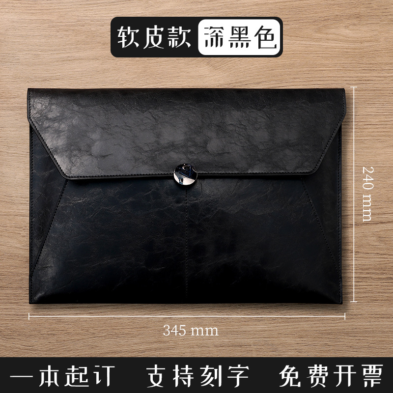 Bolsas de archivos transfronterizas a4 bolsas de archivos portátiles de cuero de negocios bolsas de archivos de contrato bolsas de archivo se pueden imprimir logotipos fijos