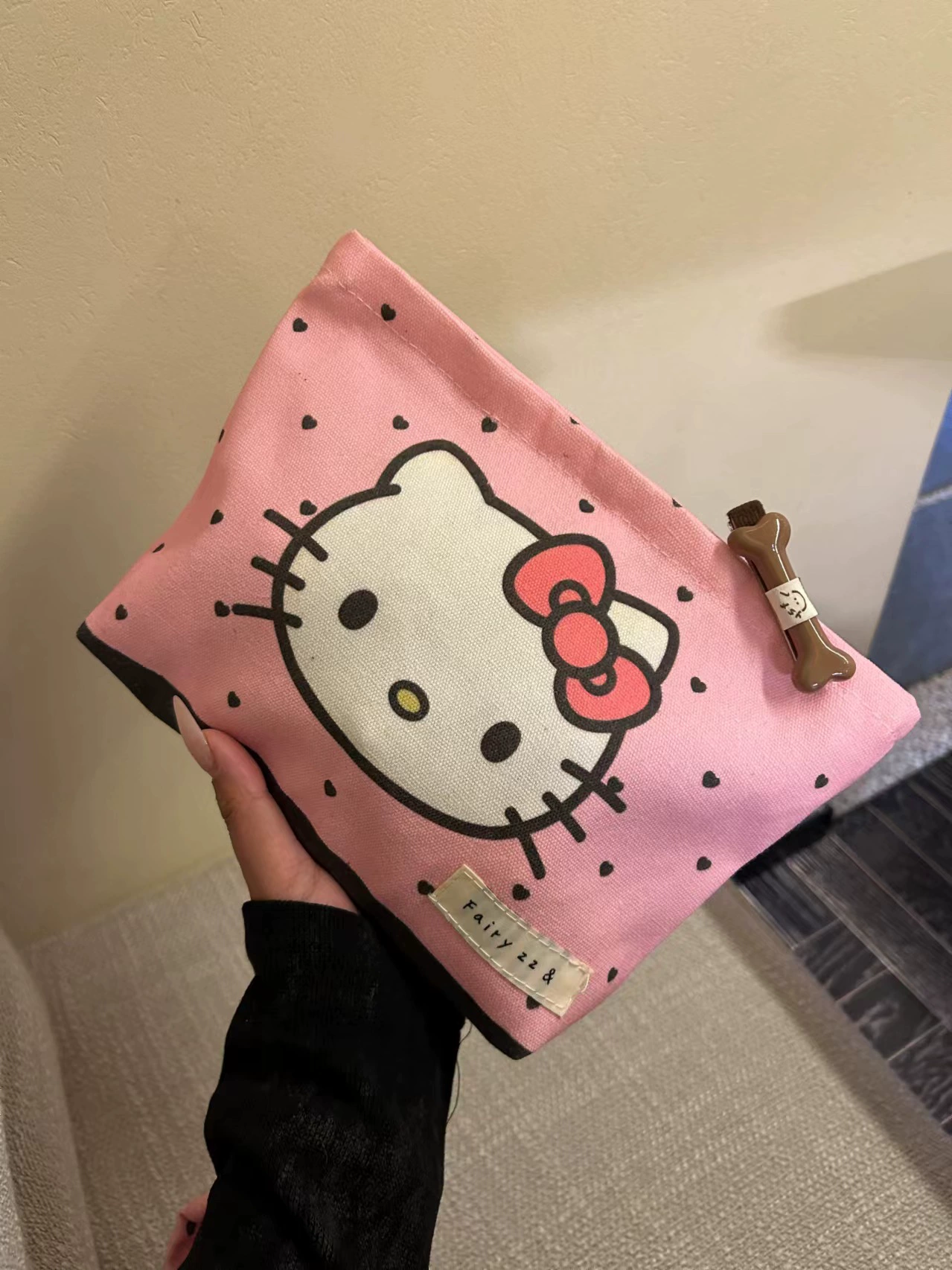 Хендхелд косметичка Hello Kitty, 25×19 см, вместительная пурпурная дорожная сумка–органайзер