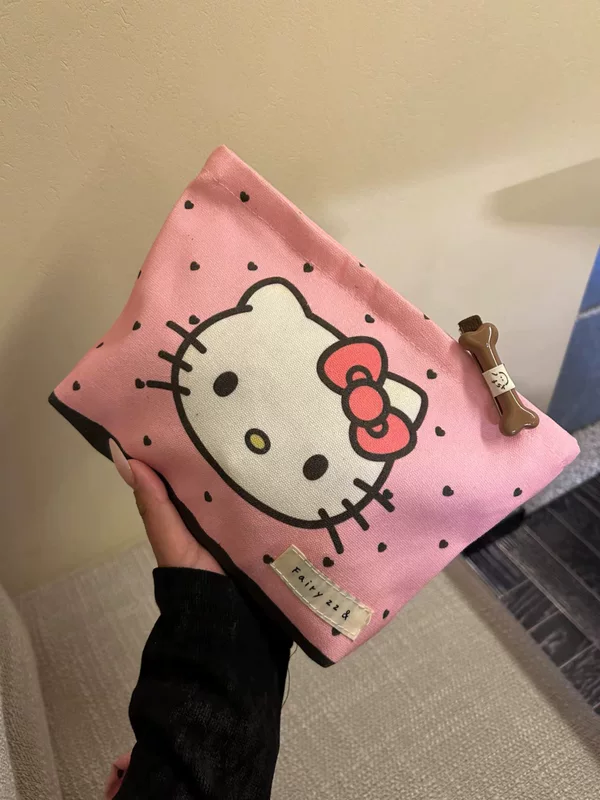 Хендхелд косметичка Hello Kitty, 25×19 см, вместительная пурпурная дорожная сумка–органайзер