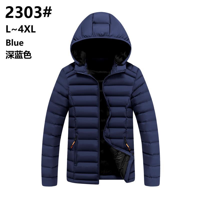 Abrigo de algodón acolchado de los hombres de otoño e invierno costilla abajo abrigo de algodón acolchado abrigo encapuchado invierno engrosado moda casual suelta algodón acolchado chaqueta al por mayor