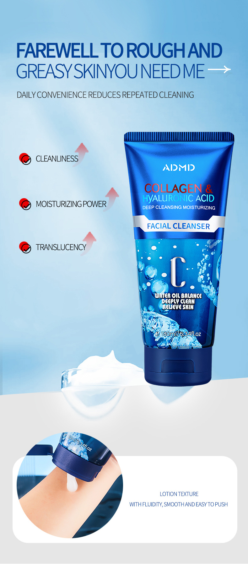 kollageeni puhastusvahend õli kontroll puhastusvahend piiriüleselt kuum müük nahahooldustooted kosmeetika_voghion.com