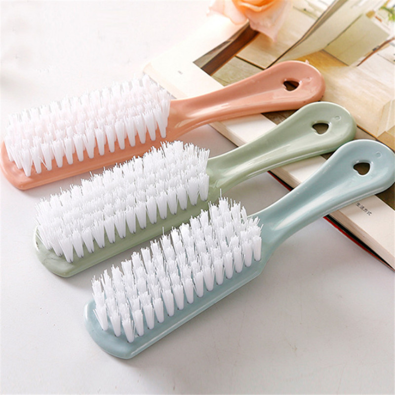 Neutral-colored plastic shoe brush small brush, laundry brush for shoes, cleaning brush, hanger-style soft bristle long handle decontamination small brush