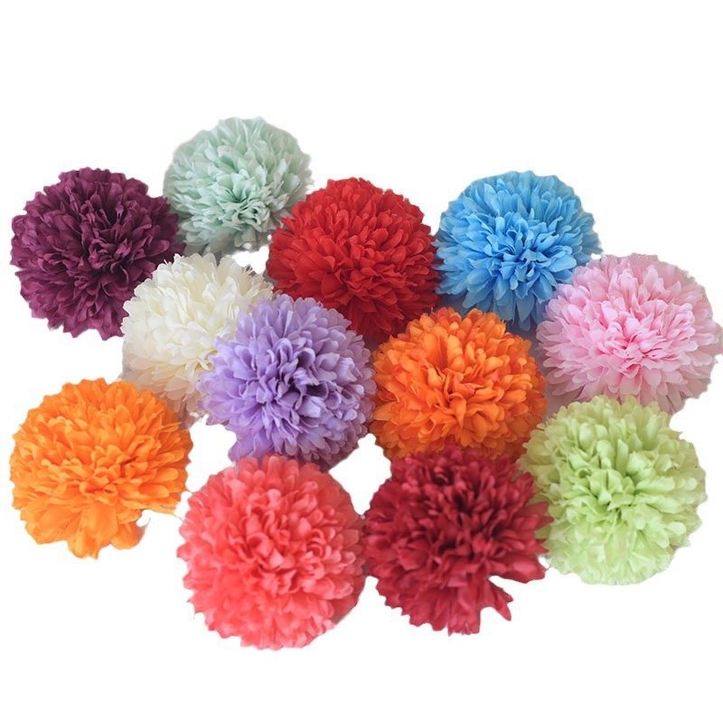 Pantalla fotográfica simulación bola pequeña cabeza de crisantemo colocación en casa ping pong crisantemo flor falsa decoración de auditorio de bodas accesorios de fotografía flor falsa