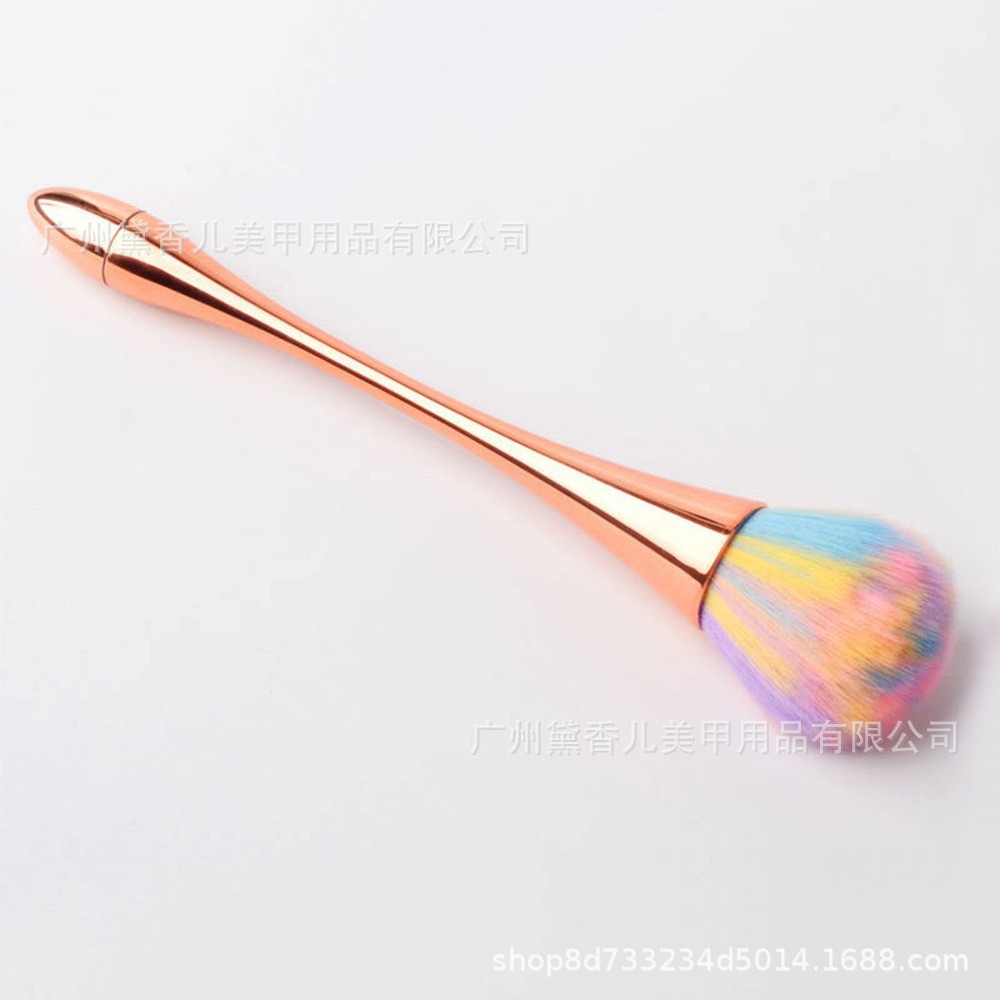 Brocha para Polvo de Manicura y Maquillaje de Nylon Suave para Limpieza de Uñas y Colorete