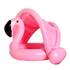 Baby Sunshade Phoenix Boat with Canopy Seat Ring Baby Swim Ring Pink Swan Seat Ring Inflatable Floating Ring Water Play