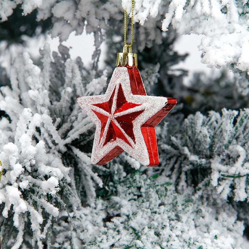 Christmas New Christmas five-pointed star decoration Christmas tree pendant Christmas Eve gift_voghion.com