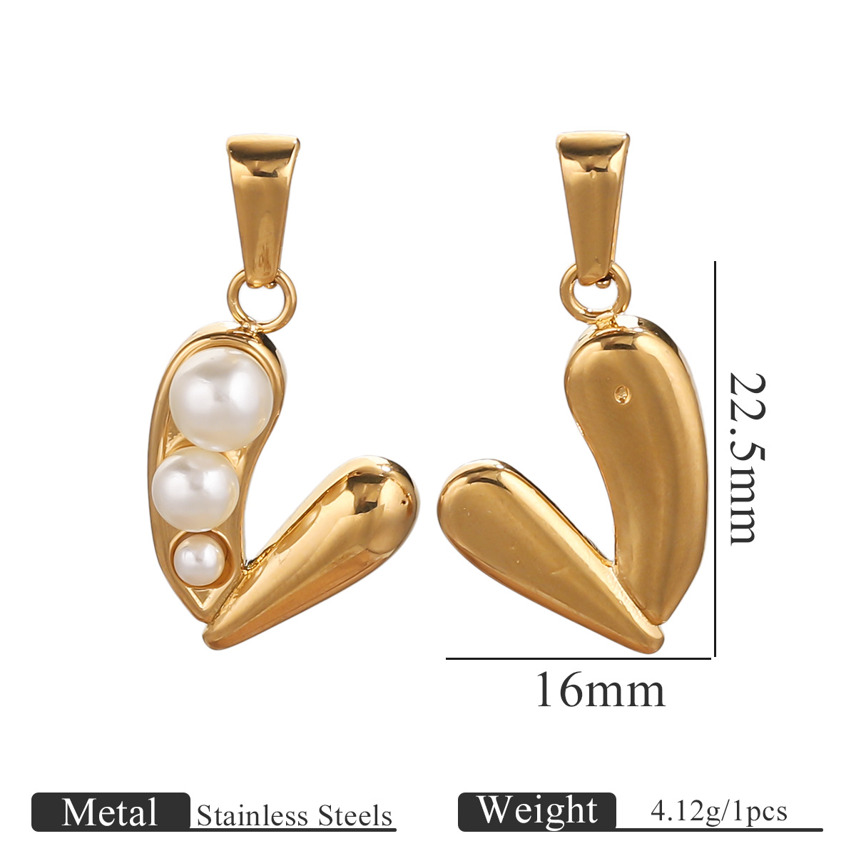 Europa y los Estados Unidos acero inoxidable pentagonal en forma de corazón colgante de perlas DIY accesorios accesorios al por mayor