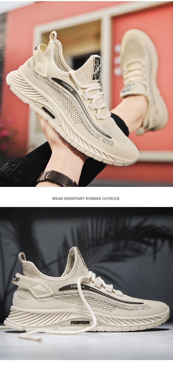 Coconut Summer Men's Casual Sports Lightweight Breathable Thin Flyknit Mesh Trendy Shoes For Men_vogvips.com