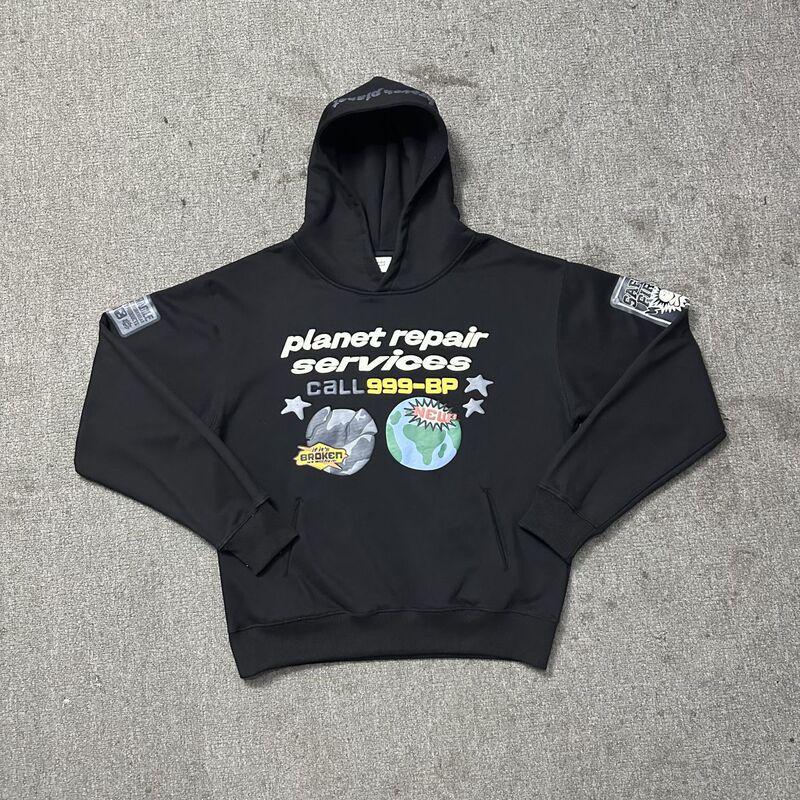 跨境broken planet潮牌字母发泡印花连帽衫高街宽松休闲卫衣套装|undefined