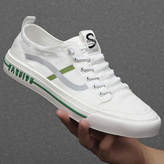 小白鞋透氣潮鞋男2024新款帆布板鞋韓版潮流百搭休閒冰絲布男鞋子