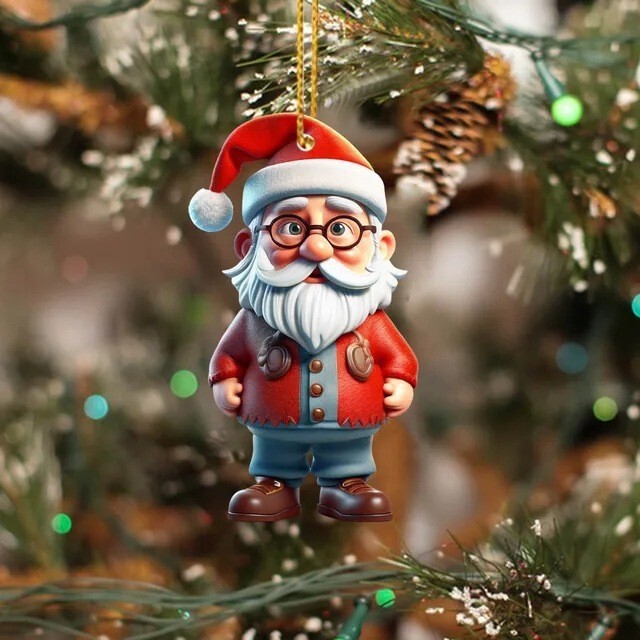 国境を越えたクリスマスで人気の新作アクリル製平面漫画キャラクターカップルシリーズクリスマスツリー飾りペンダント|undefined