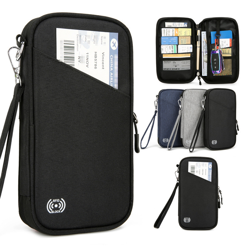 ホット多機能パスポートバッグ大容量家庭収納バッグ旅行防水カードバッグRFID|undefined