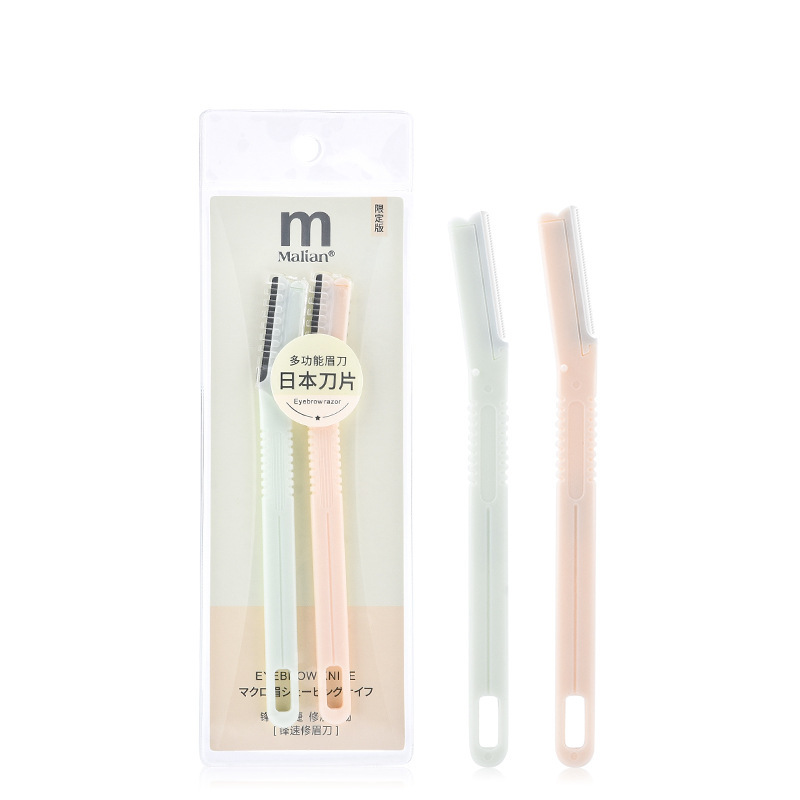 Strict Selection of Marion Eyebrow Knife Women's Beauty Makeup Tool Blade Two Macro Eyebrow Knife Sharp with Cover 3014