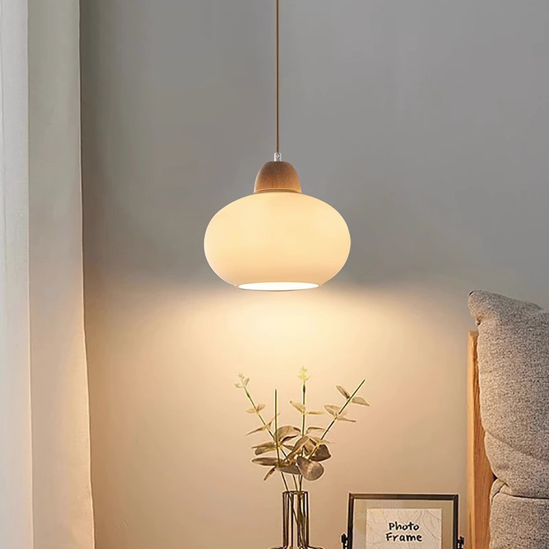 Cream ceiling lamp for bed