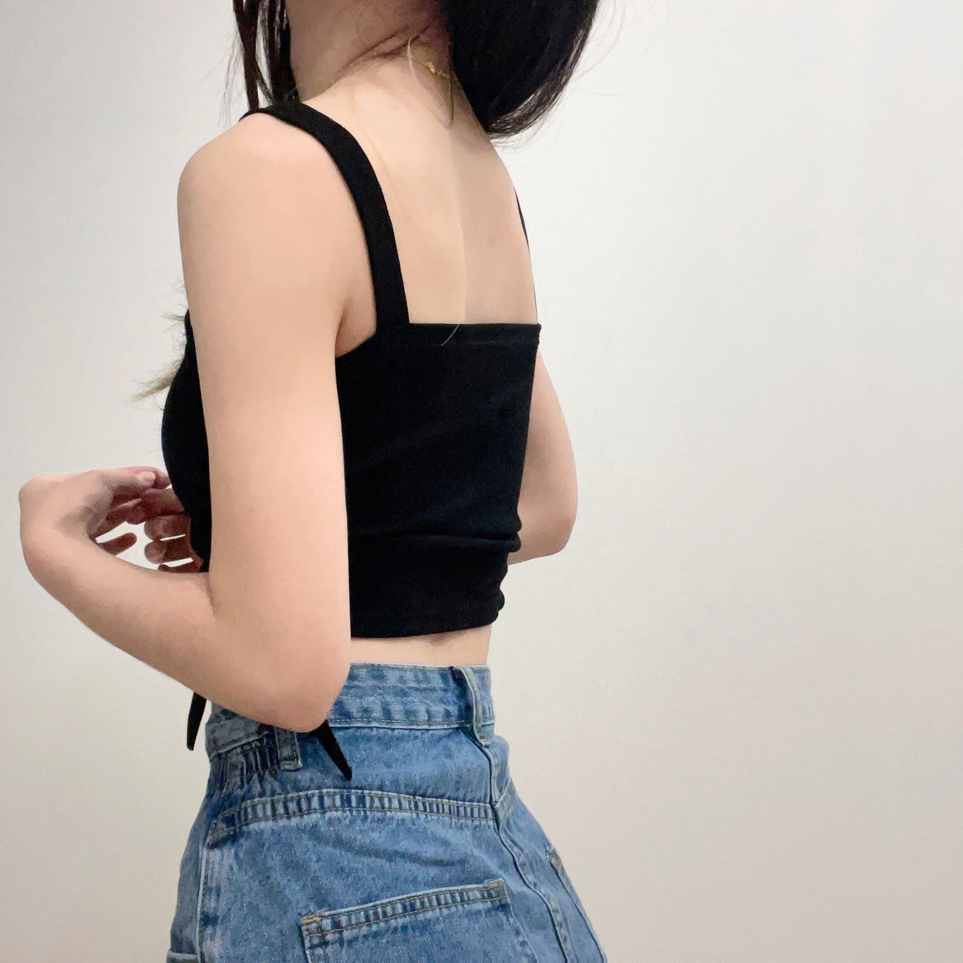 Chica japonesa estilo coreano sexy cordón Honda de las mujeres todo partido chaleco deportivo envuelto pecho diseño sentido Delgado adelgazar top