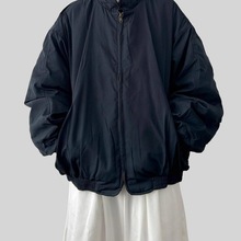 日系复古立领加厚棉服外套男女冬季美式廓形宽松飞行员棒球服棉衣