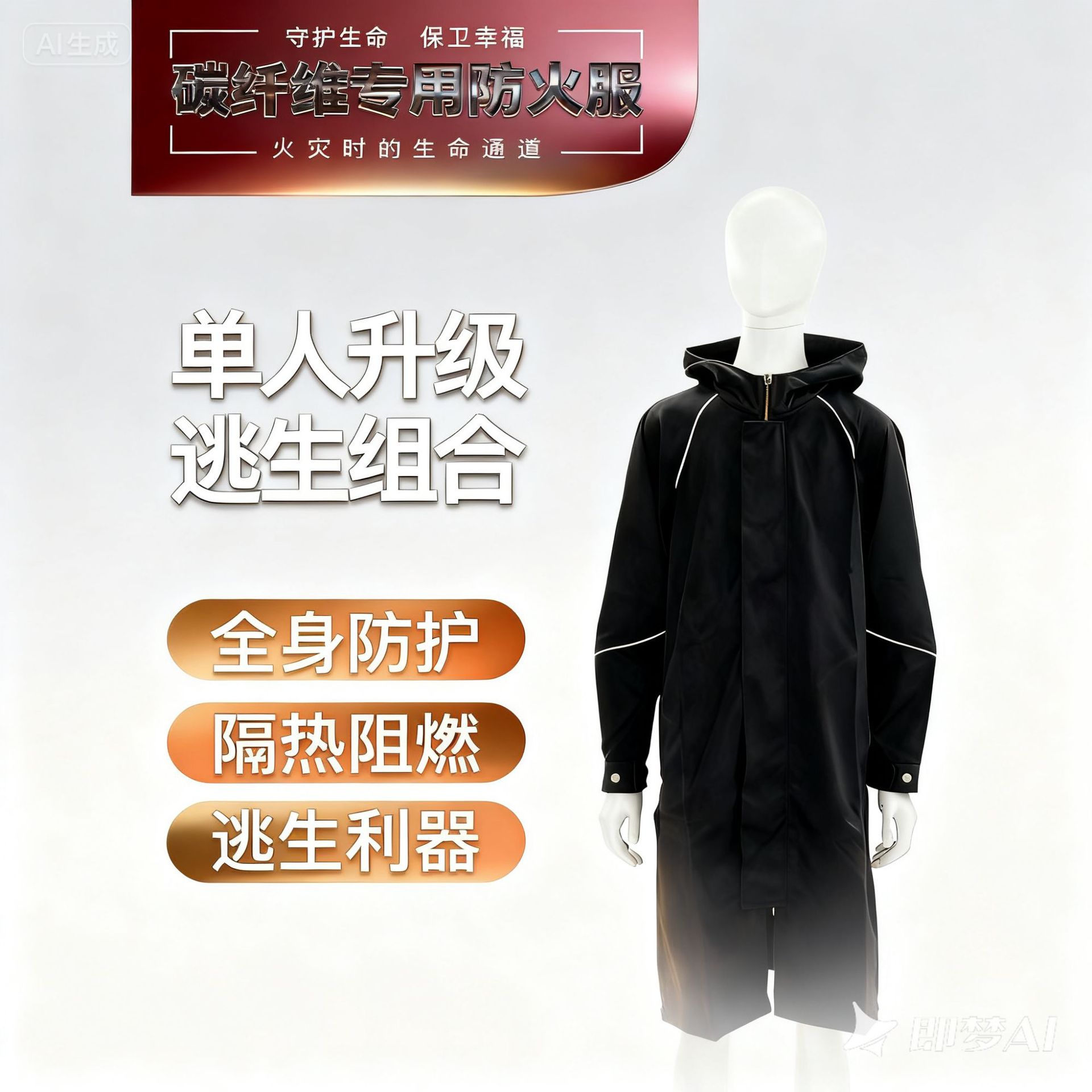 碳纶防火服 防火耐高温 抗腐蚀防护 高端防护装 消防适用款