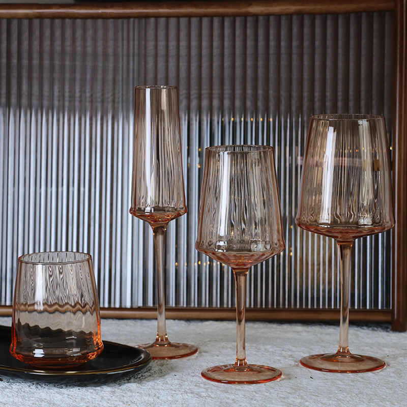 Copa de Cristal Marrón para Vino, Vidrio, con Rayas, para Vino Tinto image 2