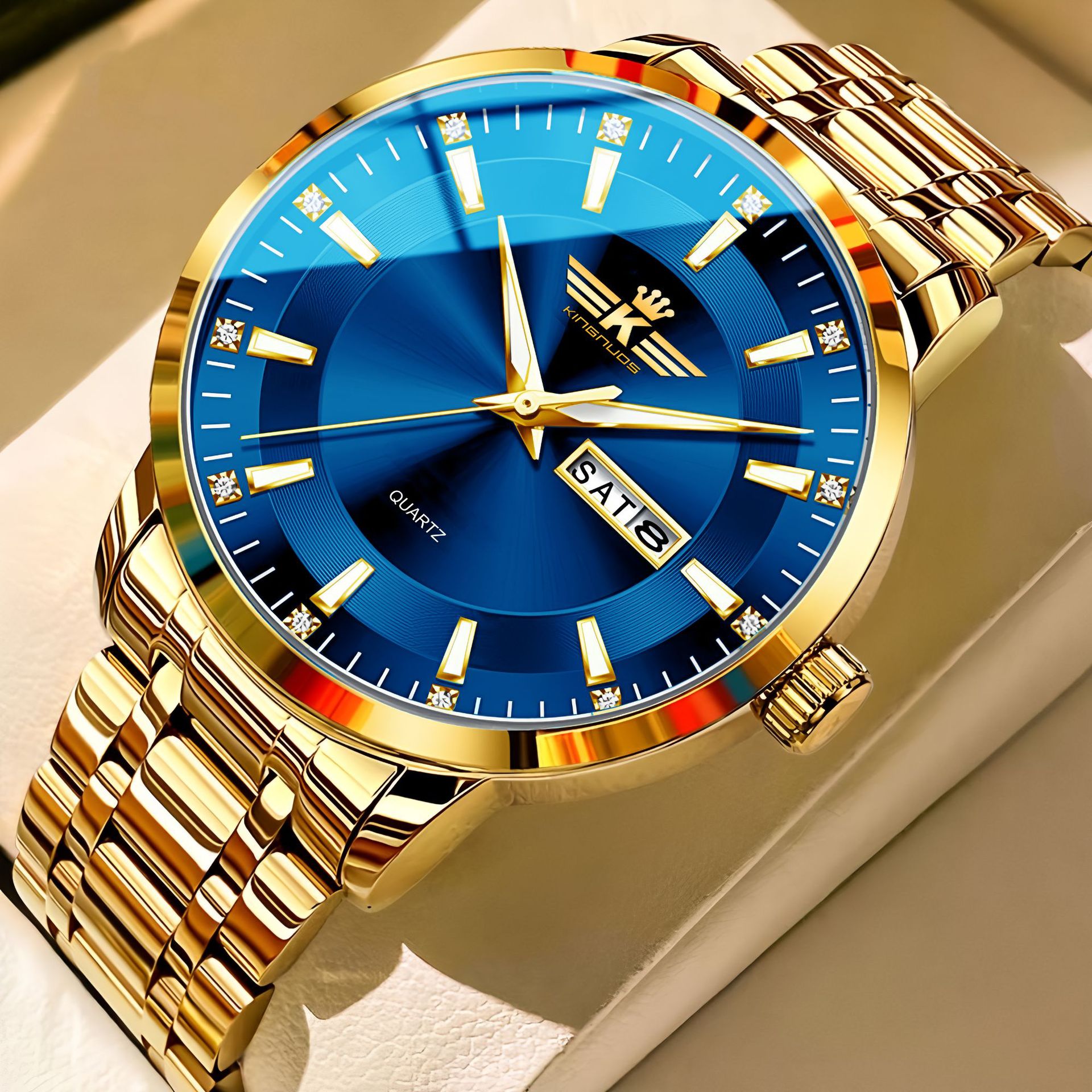 All gold with blue surface