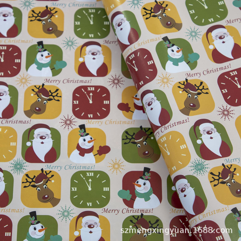 80g nueva decoración de Navidad regalo caja de regalo papel de embalaje DIY papel decorativo cubierta de libro de Corea del Sur papel de color de dibujos animados