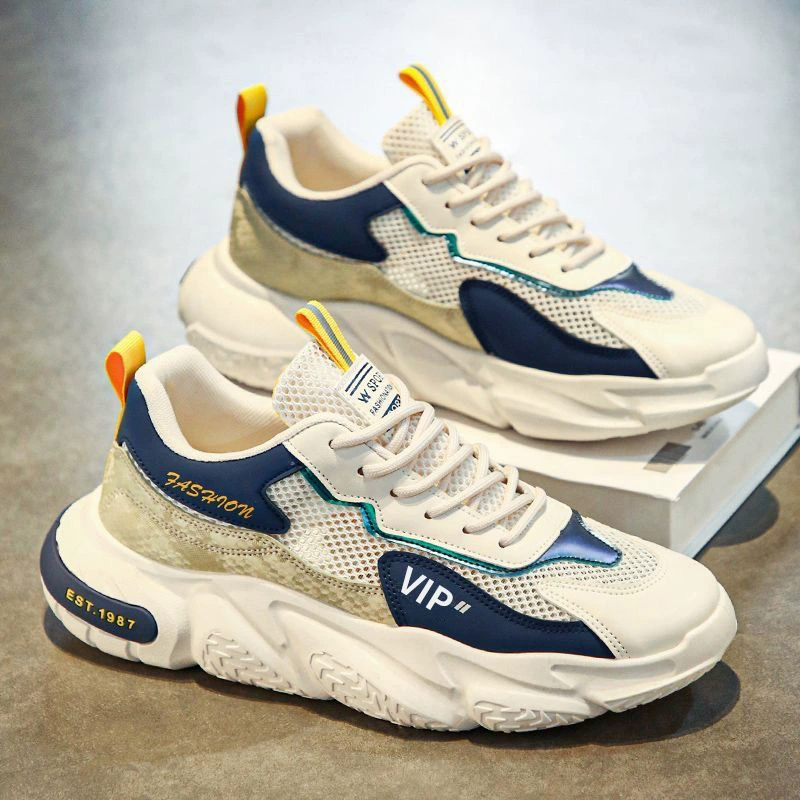 Мужские зимние ботинки 2025 года, новые, сетчатые, дышащие, антибактериальные, увеличивающие рост, универсальные, в гонконгском стиле, на толстой подошве, модные, для пап.