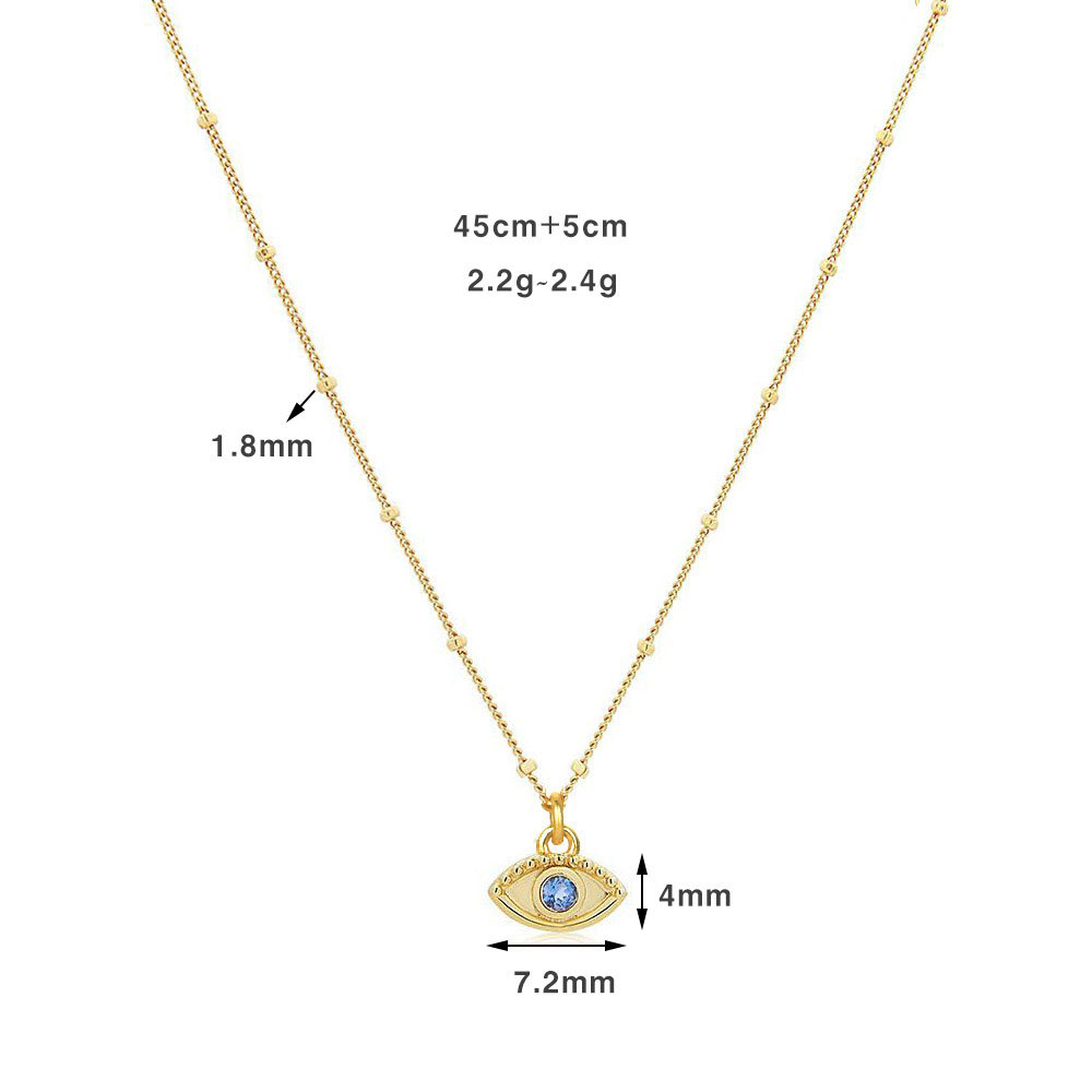 4g Weight 0.05µm-0.08µm Gold Plating Thickness 925 Sterling Silver Eye Pendant Necklace