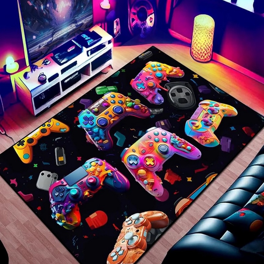 Transfronterizo Amazon 3D máquina de juego de colores alfombra e-sports SALA DE VIDEOJUEGOS manejar alfombra completa en stock al por mayor
