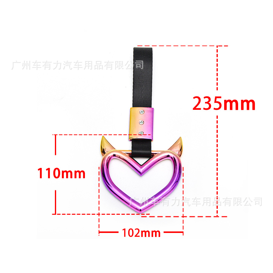 Anillo de Tirón Colorido JDM para Auto, Anillo de Advertencia con Corazón JDM Colorido, Anillo de Tirón con Diseño de Hello Kitty/Corazón image 5