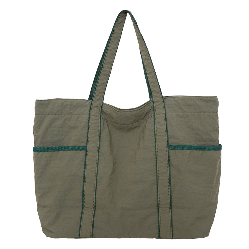 Nylon Tote Bag Large Capacity Women's 2025 New Simple Shoulder Bag Commuter Bag Retro Shopping Bag Handbag - Thumbnail 7