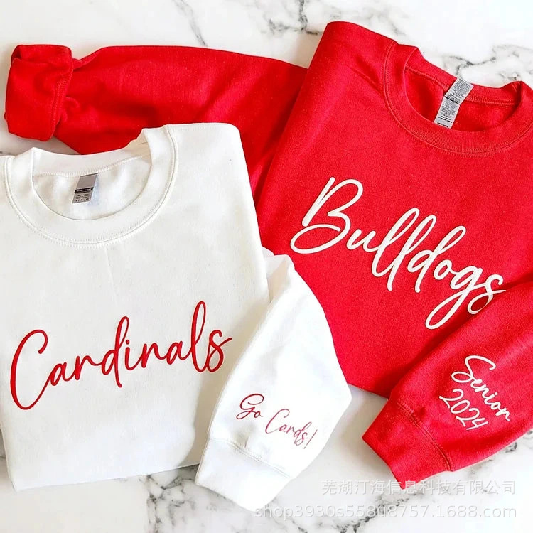 Cross-Border Hot-Selling Custom Football Team Match Day Bubble Sweatshirts with Puff Print, Foam Sweatshirts, Minimum Order of One Piece Cross-Border Hot-Selling Custom Football Team Match Day Bubble Sweatshirts with Puff Print, Foam Sweatshirts, Minimum Order of One Piece
