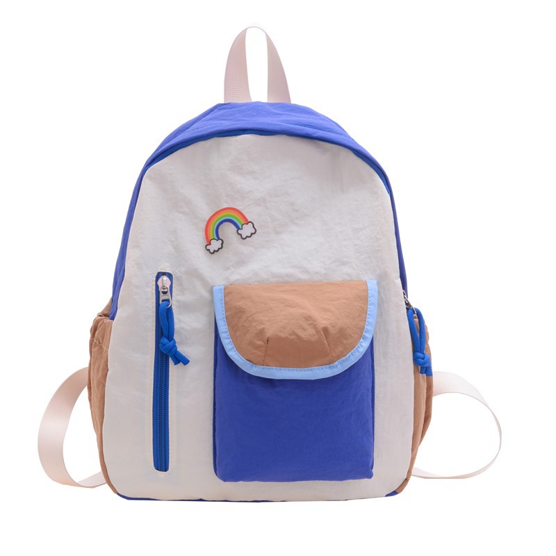 Jardín de infantes bolsas escolares estilo coreano color contraste mochila arco iris para niños y niñas mochila de viaje ligera para niños