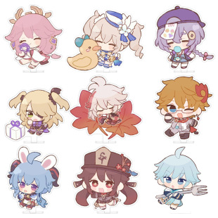 Acrylic Stand Custom Game Animation Cartoon Ornaments Celebrity Peripheral Keychain Stand Custom-Made Eight-Fold Manyo