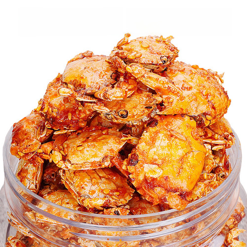Spicy Small Sea Crab Ready-to-Eat Canned 250g Seafood Cooked Crab Snack Spicy Crab Deep Sea Snack Crisp and Crunchy