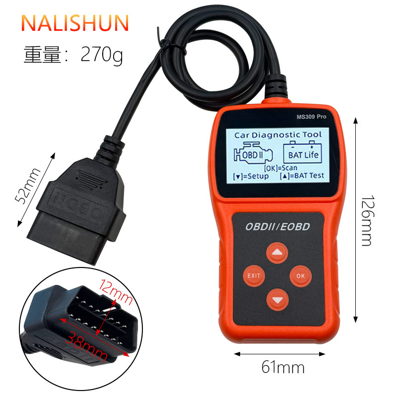 Nuevo obd Detector de fallas del coche Detección de la batería Diagnóstico del coche OBD2 Scanner MS310
