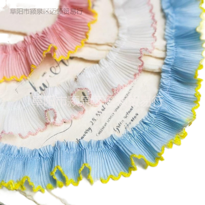 로리타 레이스 장식 액세서리 스커트 개 이빨 눈 3CM 파란 핑크 옷 애완 동물 넓은 옷 스커트 주름 회전  입