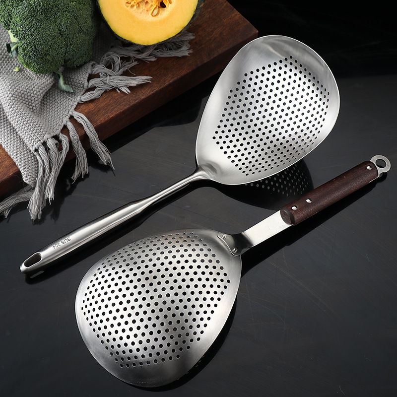 厳選されたメーカー卸売 304 大型ザル麺餃子鍋揚げキッチン肥厚ステンレス鋼フィルタースプーン|undefined