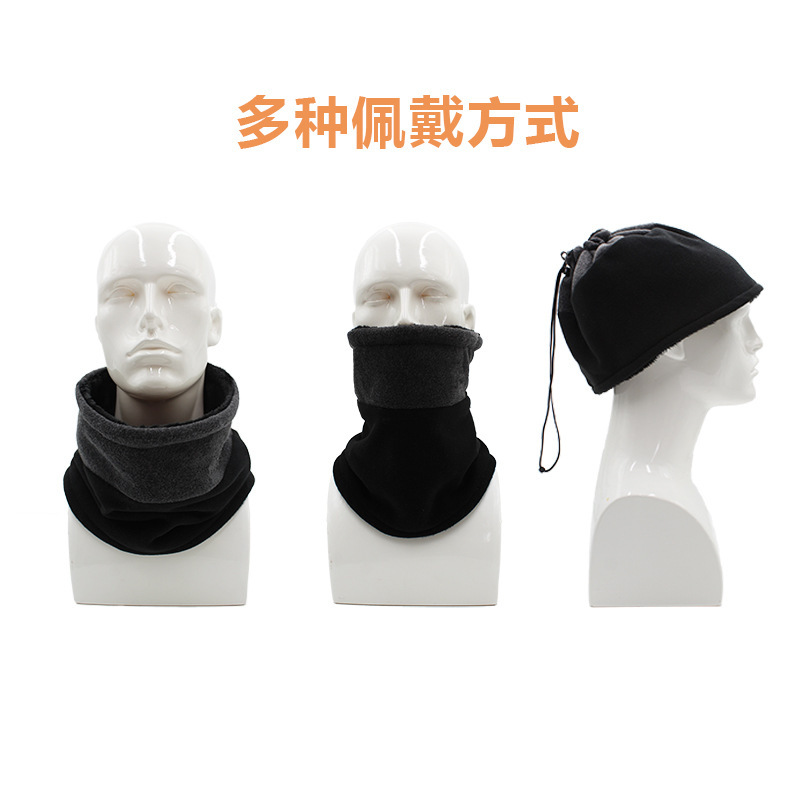 冬の屋外でマフラーに乗って、ベルベットを厚くつかんで保温して、首を囲んで風塵を防ぐマスクのフリースの首のカバーをつなぎます|undefined