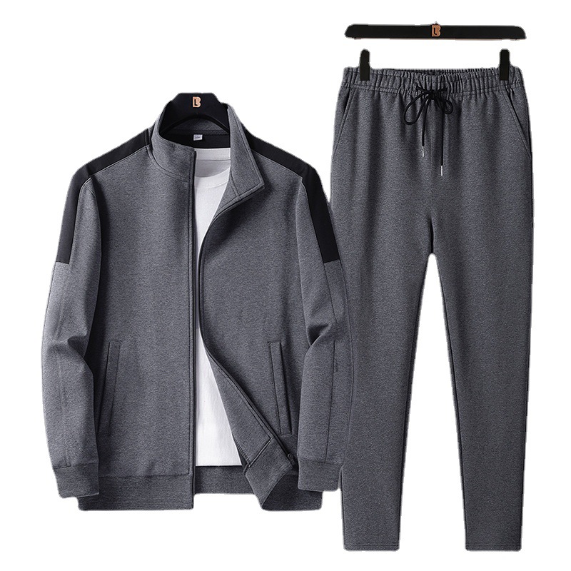 Traje de deporte casual para hombres de mediana edad y ancianos primavera y otoño más tamaño suéter suelto de dos piezas abrigo de papá hombres