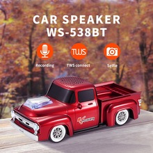WS538皮卡车模蓝牙音箱重低音炮无线音响外贸礼品带灯光音箱现货