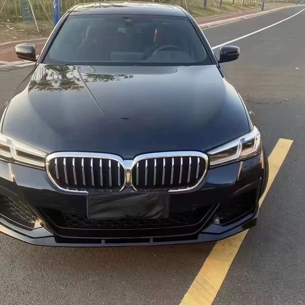 Bmw G30 Front Bumper Spoiler 5 Series Glossy Black Carbon Fiber Pattern Wind Blade Modified Front Splitter for 17-23 Models G30/G31