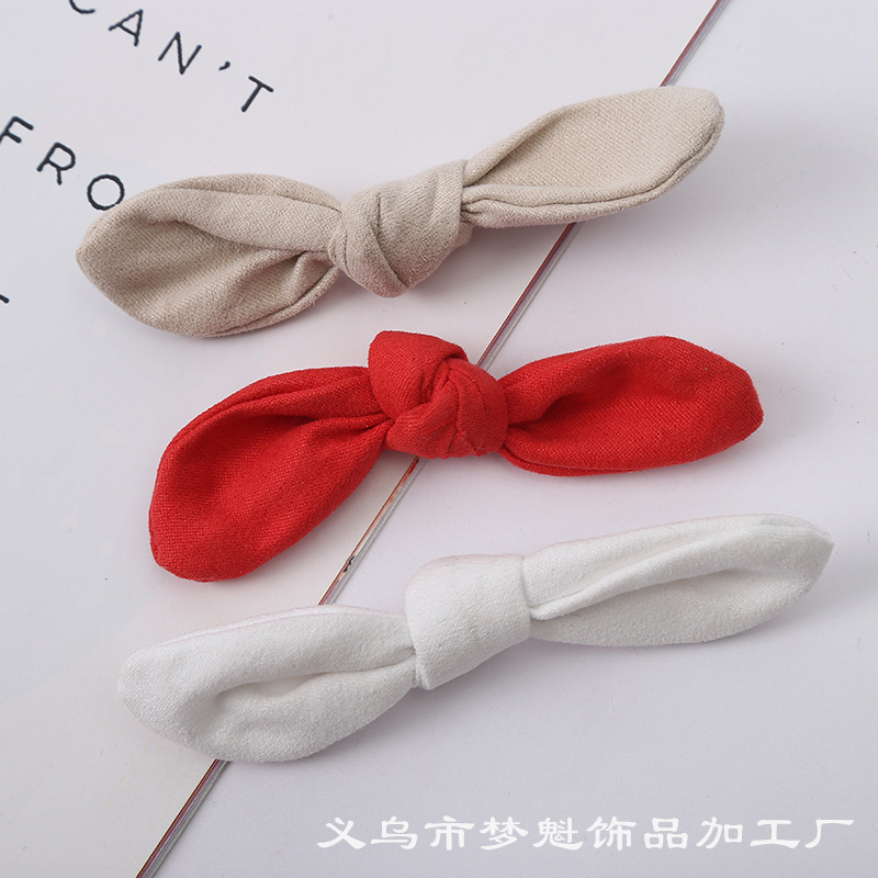 Solid color hair accessory with bow handmade