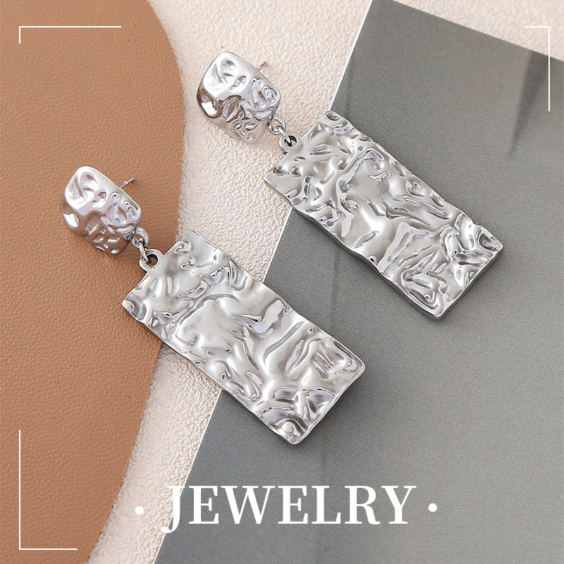 Earrings 1pc hip hop does not fade versatile men and women simple tide personality versatile titanium steel_voghion.com