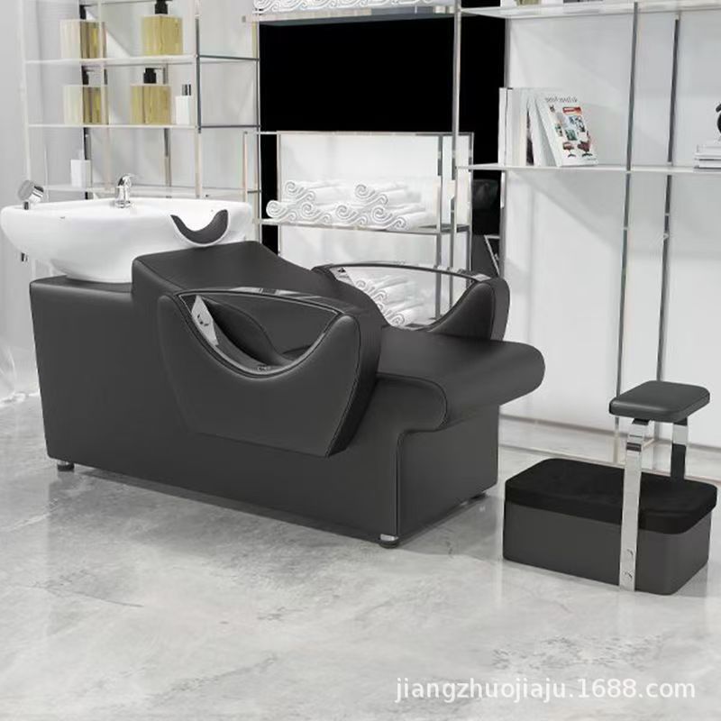 Red en línea lavabo de cerámica lavabo de cabello salón de pelo sillón lavabo de cabello cama de lavado de agua lavabo de cabello barbería cama de lavabo de cabello cómodo