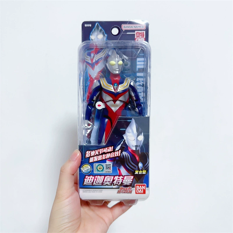 Bandai, Ultra, подвижная минифигурка, Ultraman Tiga, игрушка, издаёт звуки
