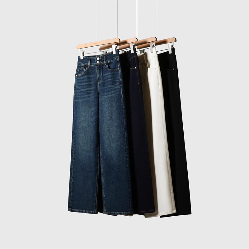 Super Soft Four-Way Stretch Casual Jeans for Women, New Autumn and Winter Style, Straight-Cut with Drape Effect, Versatile Pants for Commuting Super Soft Four-Way Stretch Casual Jeans for Women, New Autumn and Winter Style, Straight-Cut with Drape Effect, Versatile Pants for Commuting
